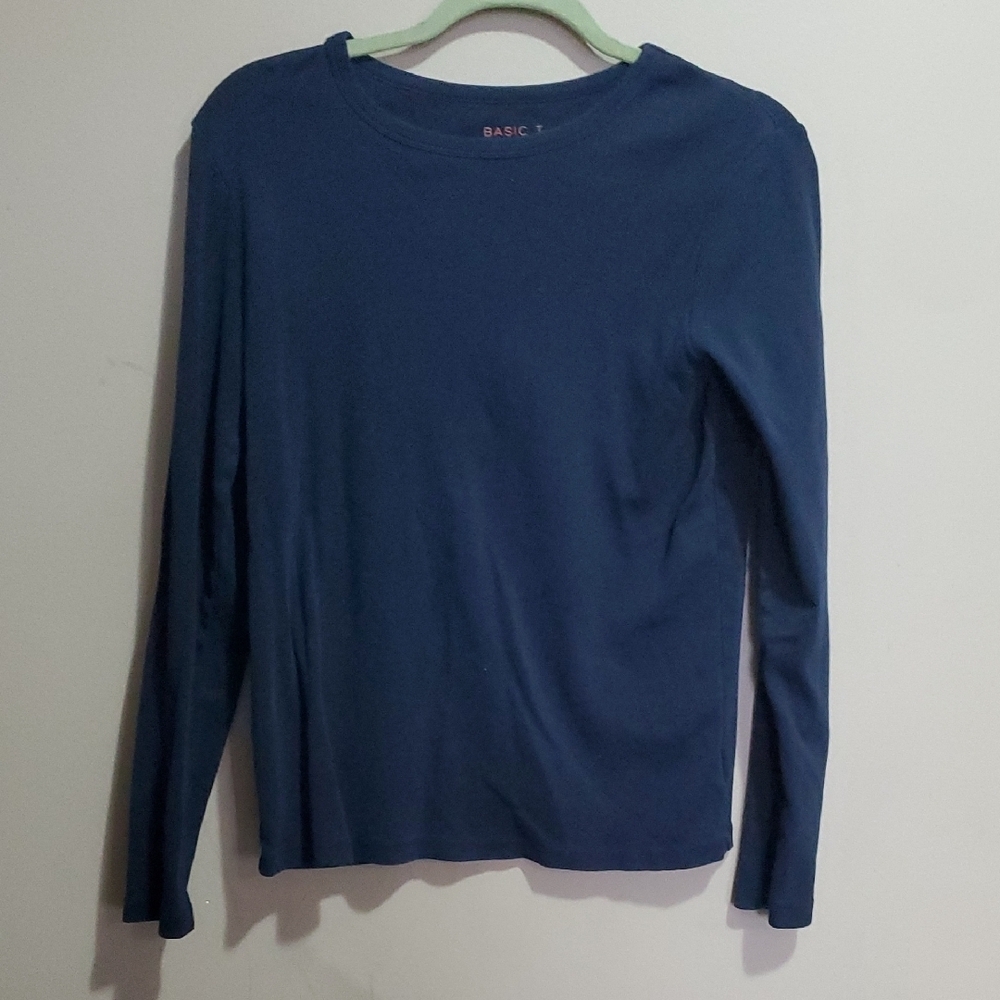 Joe Fresh Basic T Long Sleeve Blue Shirt Size Large